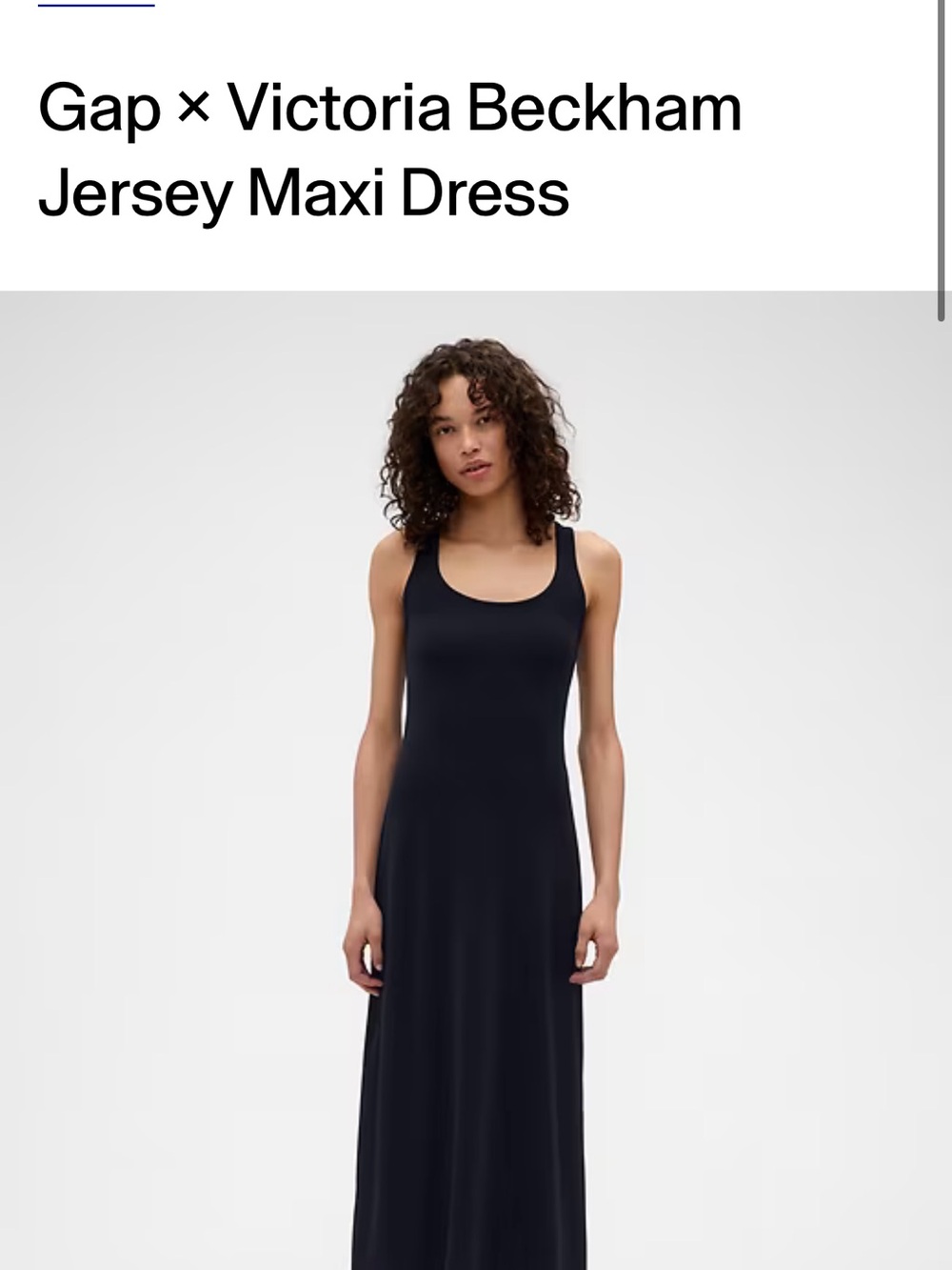 Victoria Beckham Navy Scoop-Neck Jersey Maxi Dress